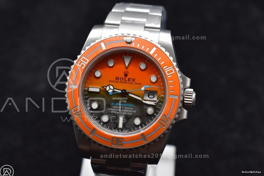 Submariner on Best Bezel 1:1 Stretchable Sandblasted Bracelet Dial Orange SS DIW Edition Orange VSF Black VS Ceramic 1161 0403